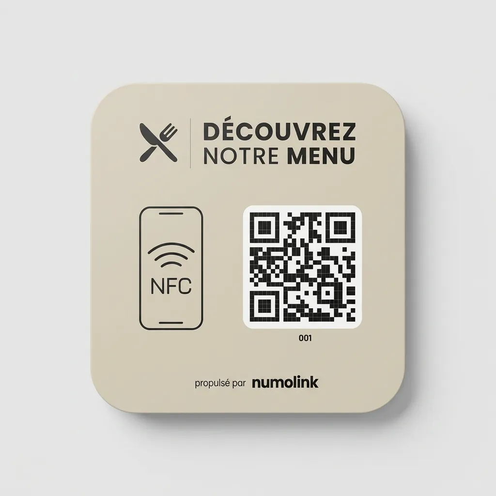Plaque NFC menu digital personnalisée